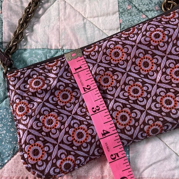 J. Crew Silk Handbag Womens Purple Floral Mini Y2K Shoulder Purse - Picture 6 of 7